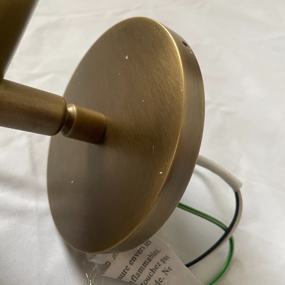 Restoration Hardware Lacquered Burnished Brass Champeaux Wall Sconce, Adjustable - Picture 9 of 16